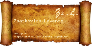 Zsatkovics Levente névjegykártya
