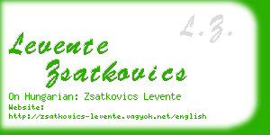 levente zsatkovics business card